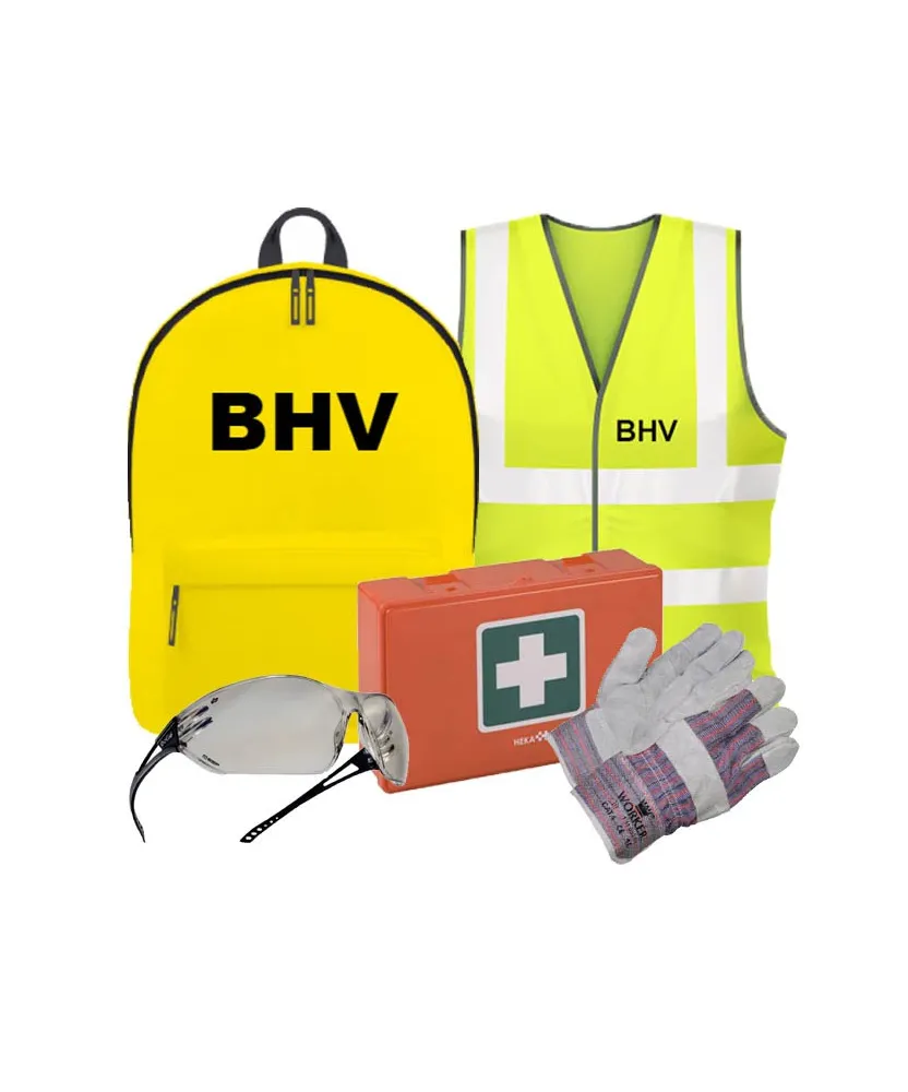 Rugtas BHV Geel met inhoud BHV