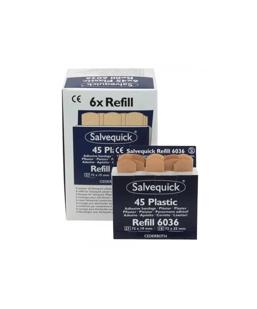Salvequick 6 pack navulling - 6036 plastic pleisters