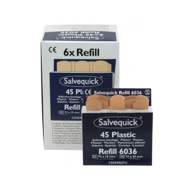 Salvequick 6 pack navulling - 6036 plastic pleisters